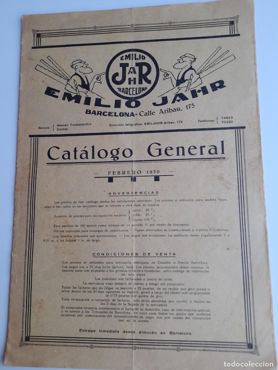 Cat&aacute;logos publicitarios: Cat&aacute;logo EBANISTERIA- MOLDURAS 1930 Emilio Jahr Barcelona