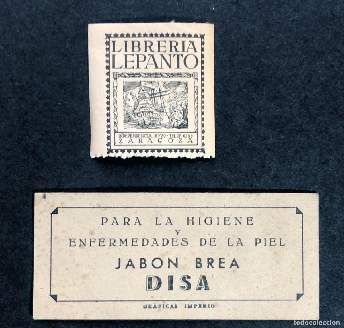 Cat&aacute;logos publicitarios: ZARAGOZA / ETIQUETA LIBRER&Iacute;A LEPANTO / FARMACIA R&Iacute;OS - JAB&Oacute;N BREA DISA