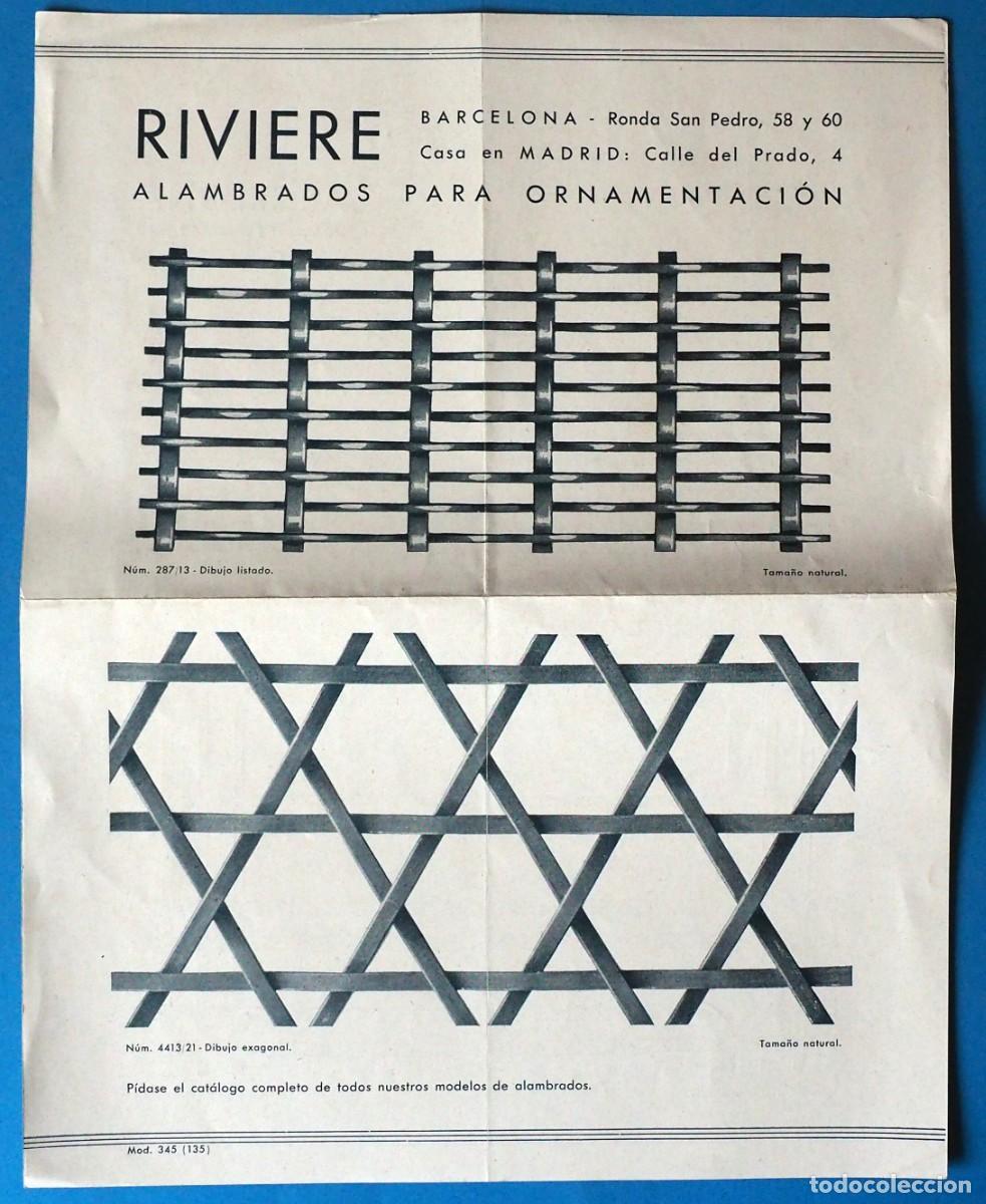 Cat&aacute;logos publicitarios: HOJA PUBLICIDAD: ALAMBRADOS PARA ORNAMENTACI&Oacute;N. BARCELONA- MADRID