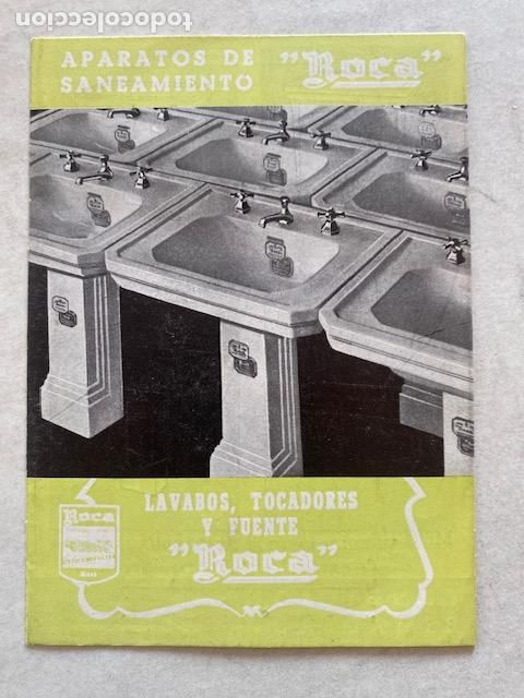 Cat&aacute;logos publicitarios: Roca. Aparatos de Saneamiento. 1956. Catalogo desplegable a 4 caras