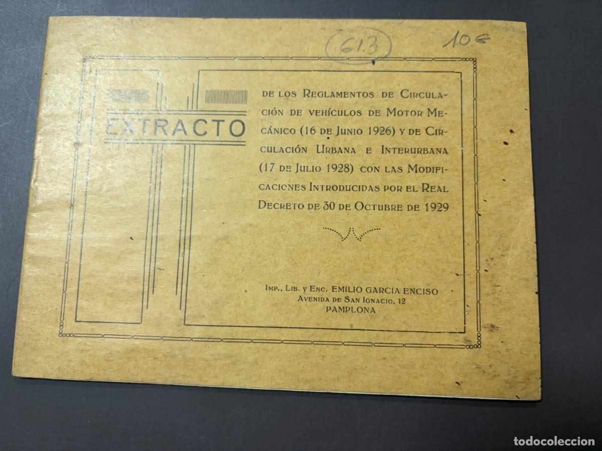 Cat&aacute;logos publicitarios: EXTRACTO REGLAMENTOS DE CIRCULACI&Oacute;N DE VEH&Iacute;CULOS &ndash; MULTAS E INFRACCIONES &ndash; PAMPLONA &ndash; 1929