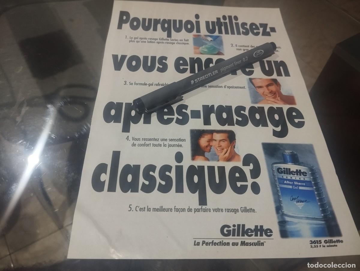 Cat&aacute;logos publicitarios: GILLETTE AFTER SHAVE ANUNCIO PUBLICIDAD REVISTA FRANCESA 1996 BONITO PARA ENMARCAR