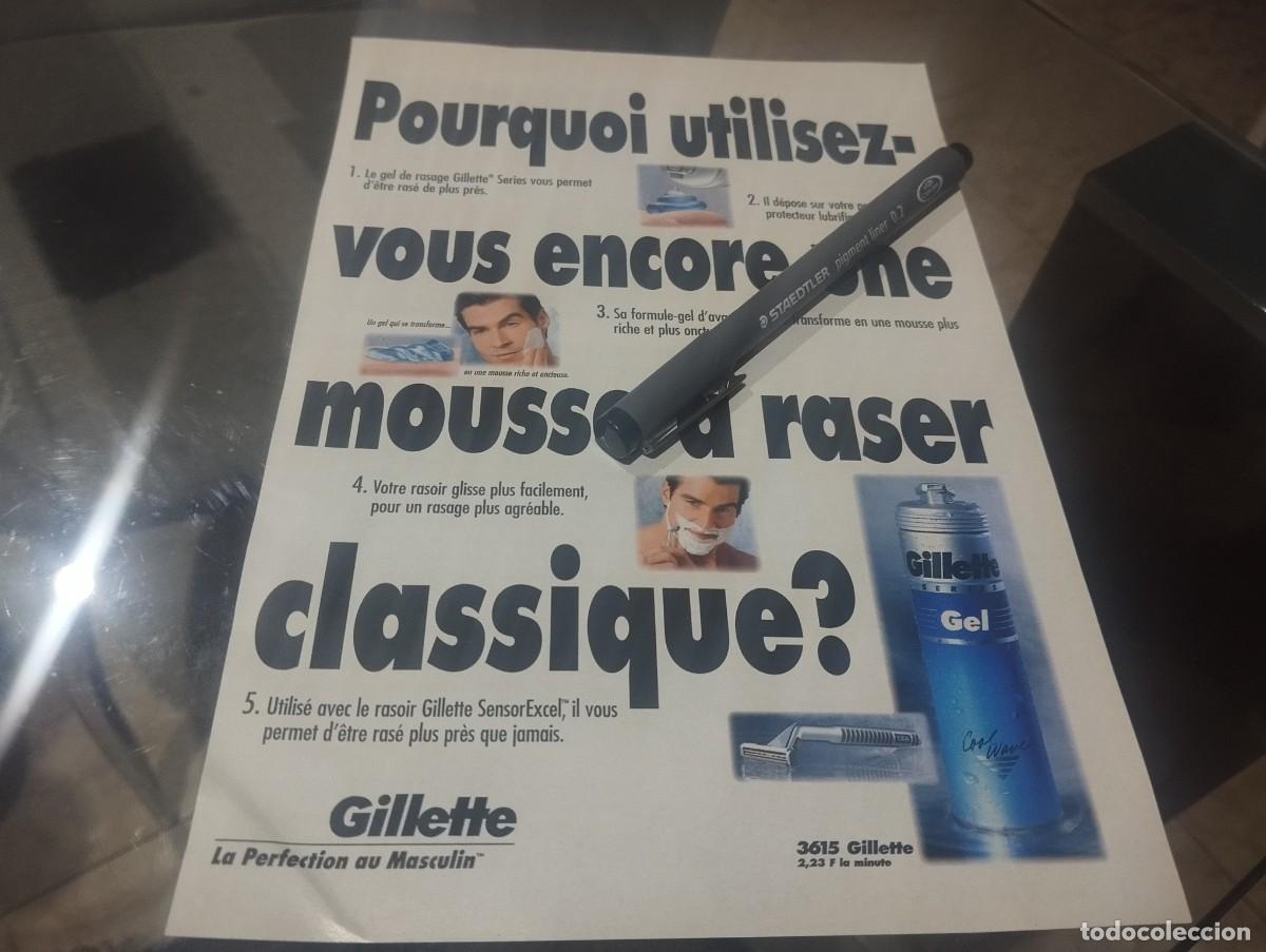 Cat&aacute;logos publicitarios: GILLETTE GEL AFEITAR ANUNCIO PUBLICIDAD REVISTA FRANCESA 1996 BONITO PARA ENMARCAR