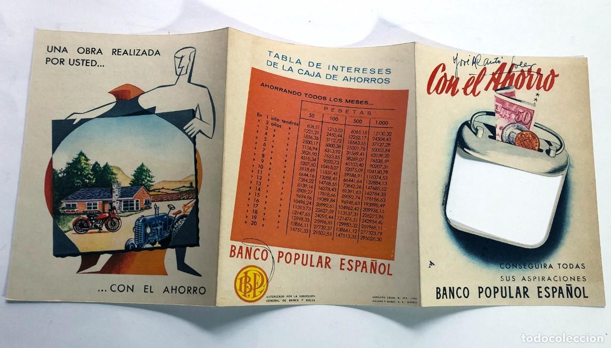 Cat&aacute;logos publicitarios: DESPLEGABLE TROQUELADO A&Ntilde;O 1960 / BANCO POPULAR ESPA&Ntilde;OL / CON EL AHORRO