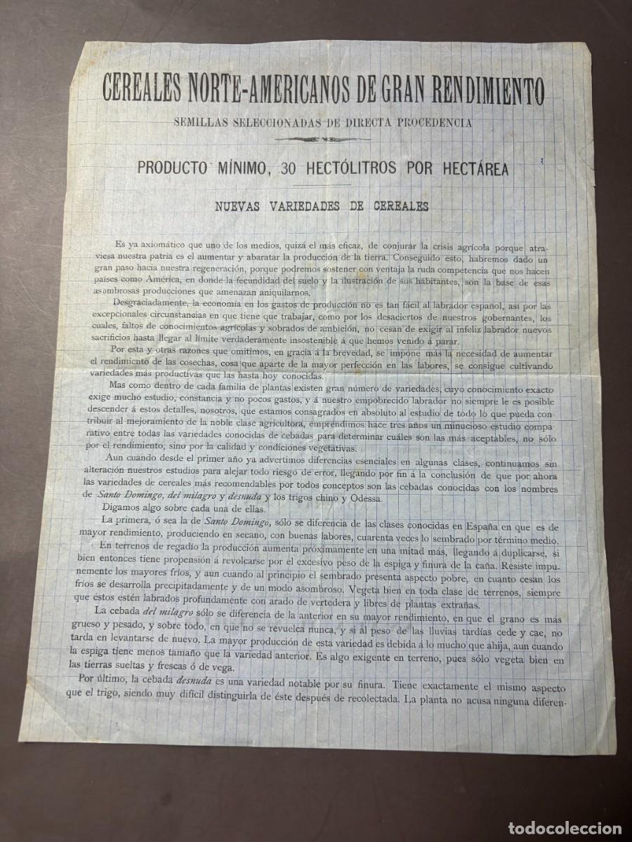 Cat&aacute;logos publicitarios: CAT&Aacute;LOGO PUBLICITARIO / LISTA PRECIOS &ndash; CEREALES NORTE-AMERICANOS &ndash; SEMILLAS LA REFORMA AGR&Iacute;COLA