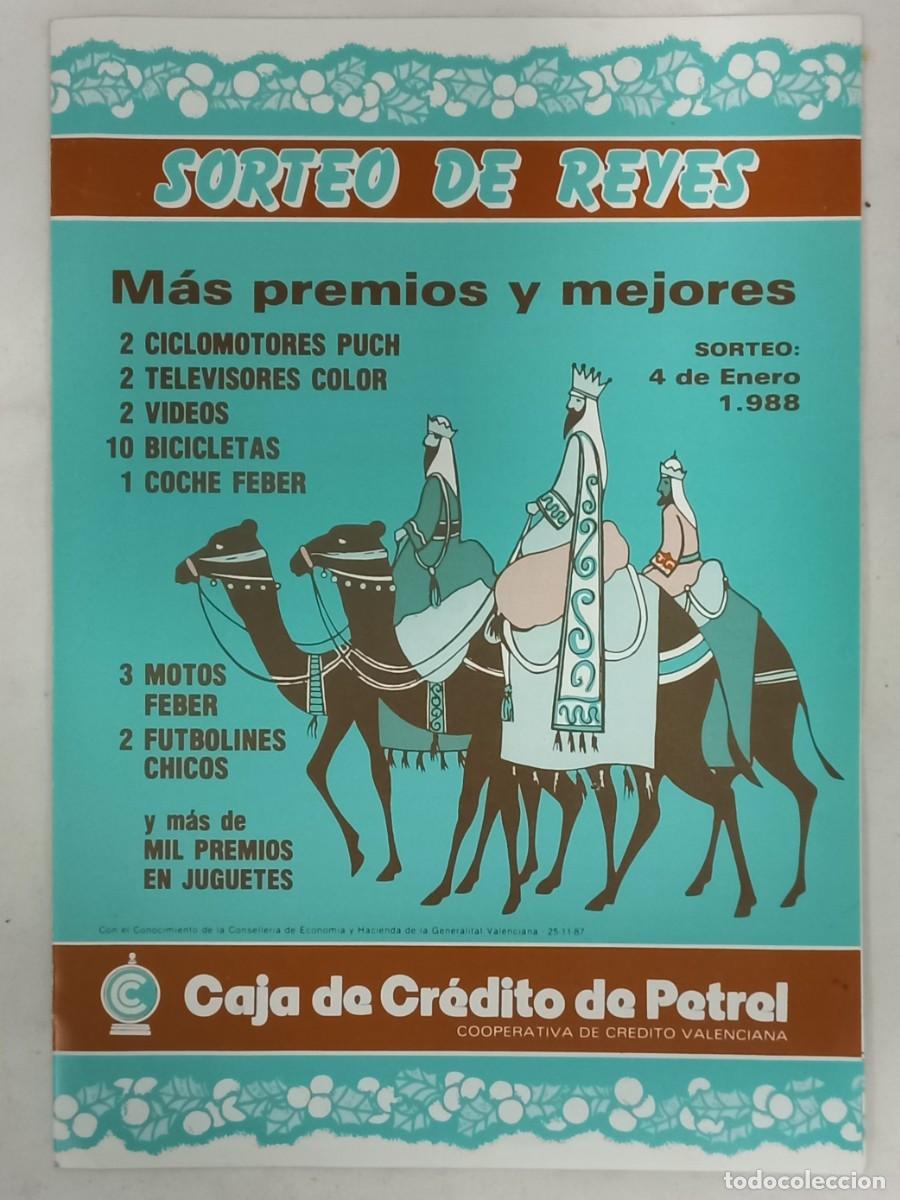 Cat&aacute;logos publicitarios: BASES PARA EL SORTEO DE REYES - CAJA DE CREDITO DE PETREL - ALICANTE , A&Ntilde;O 1988