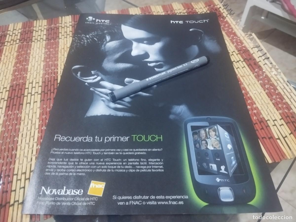 Cat&aacute;logos publicitarios: TEL&Eacute;FONO MOVIL HTC TOUCH CLIPPING ANUNCIO PUBLICIDAD REVISTA 2007 BONITO PARA ENMARCAR