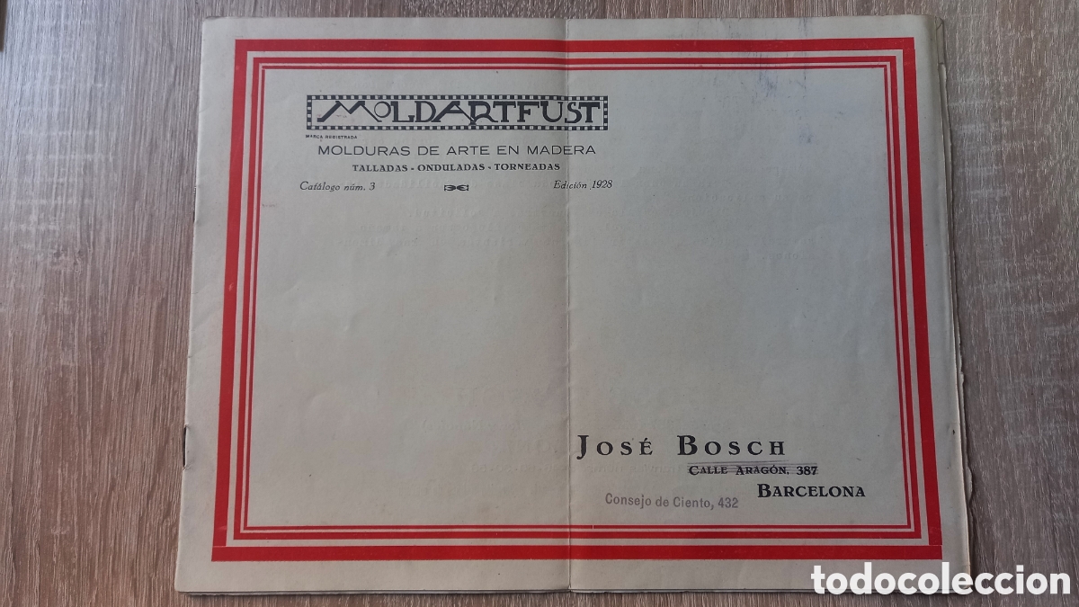 Cat&aacute;logos publicitarios: Catalogo. Moldartfust. Molduras en madera. A&ntilde;o 1928