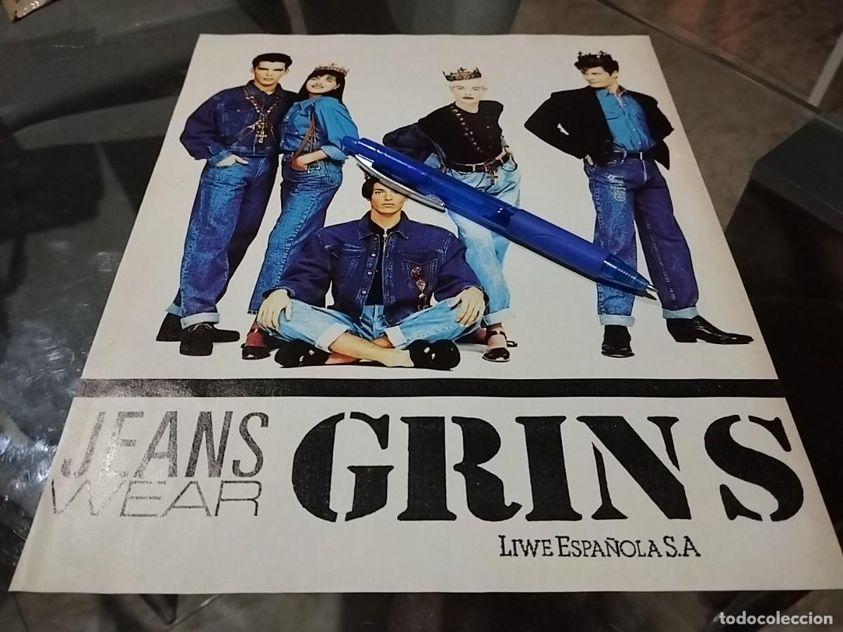 Cat&aacute;logos publicitarios: JEANS WESR GRINS ANUNCIO PUBLICIDAD REVISTA 1989 BONITO PARA ENMARCAR