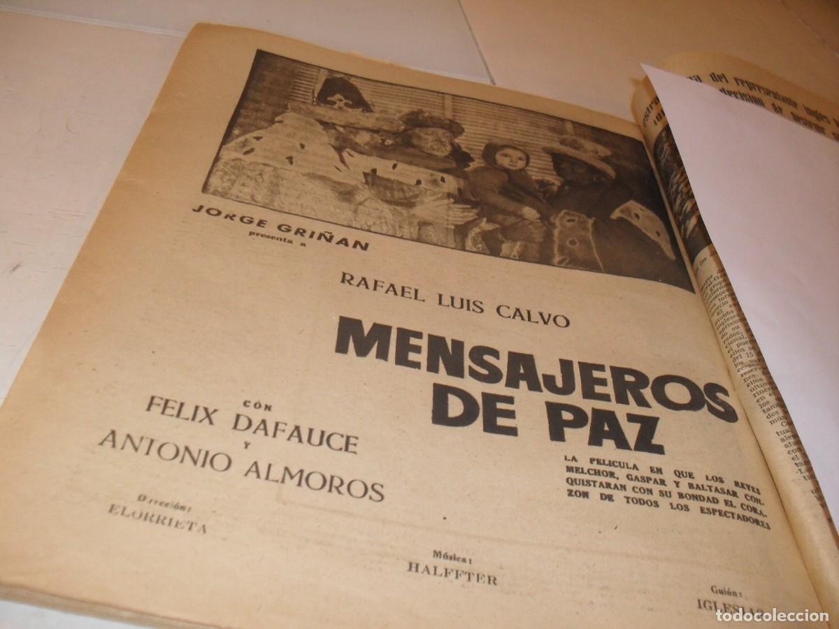 Cat&aacute;logos publicitarios: (REF 93),BELLA LAMINA PUBLICITARIA CARTEL PELICULA MENSAJERO DE PAZ,EDITADO EN 1957