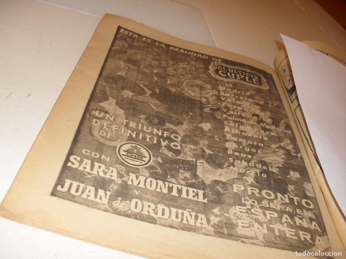 Cat&aacute;logos publicitarios: (REF 93),BELLA LAMINA PUBLICITARIA CARTEL EL ULTIMO CUPLE,EDITADO EN 1957