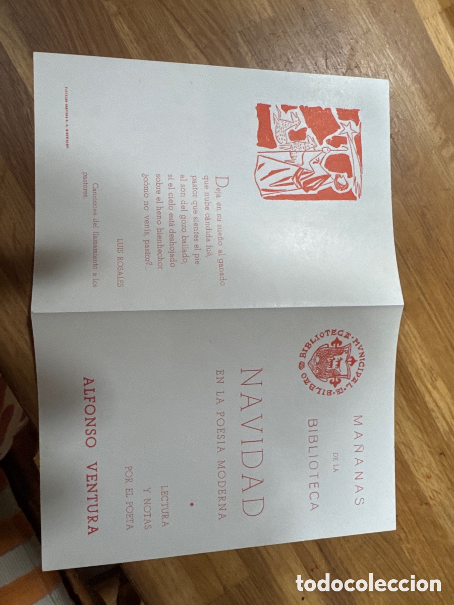 Cat&aacute;logos publicitarios: Folleto Programa Navidad en la Poes&iacute;a Moderna (1957) Bilbao - Alfonso Ventura. Impecable.
