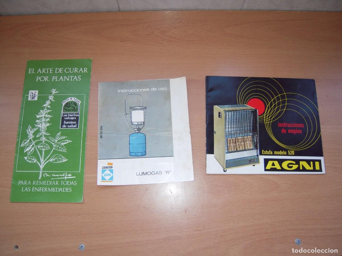Cat&aacute;logos publicitarios: 3 folletos publicitarios 1969 Estufa Agni Lumogas etc
