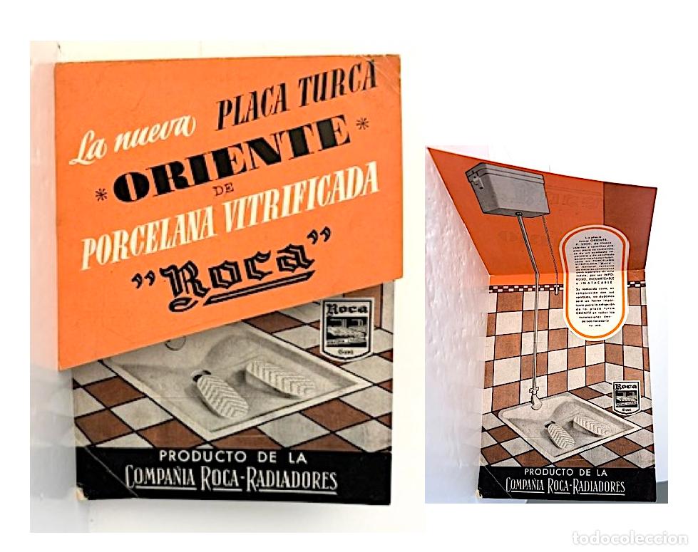 Cat&aacute;logos publicitarios: Placa Turca Oriente de Porcelana Vitrificada. (Publicidad de Roca. Aparato Sanitario.