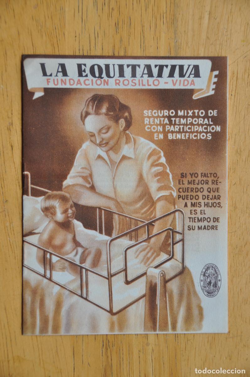 Cat&aacute;logos publicitarios: FOLLETO DE 6 P&Aacute;GINAS - SEGUROS LA EQUITATIVA (FUNDACI&Oacute;N ROSILLO - VIDA)
