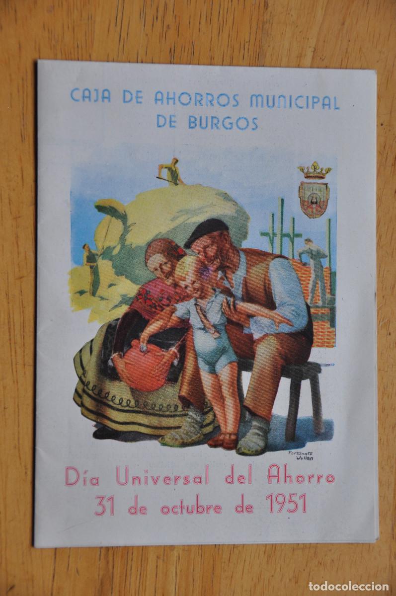 Cat&aacute;logos publicitarios: CAJA DE AHORROS MUNICIPAL DE BURGOS EN EL D&Iacute;A DEL AHORRO (31 DE OCTUBRE DE 1951)