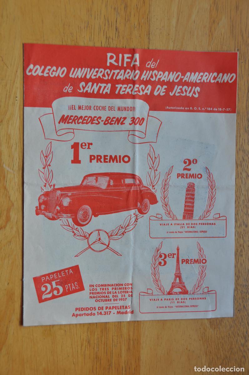 Cat&aacute;logos publicitarios: SORTEO DE UN MERCEDES-BENZ 300 - COLEGIO UNIVERSITARIO HISPANO-AMERICANO DE SANTA TERESA DE JES&Uacute;S