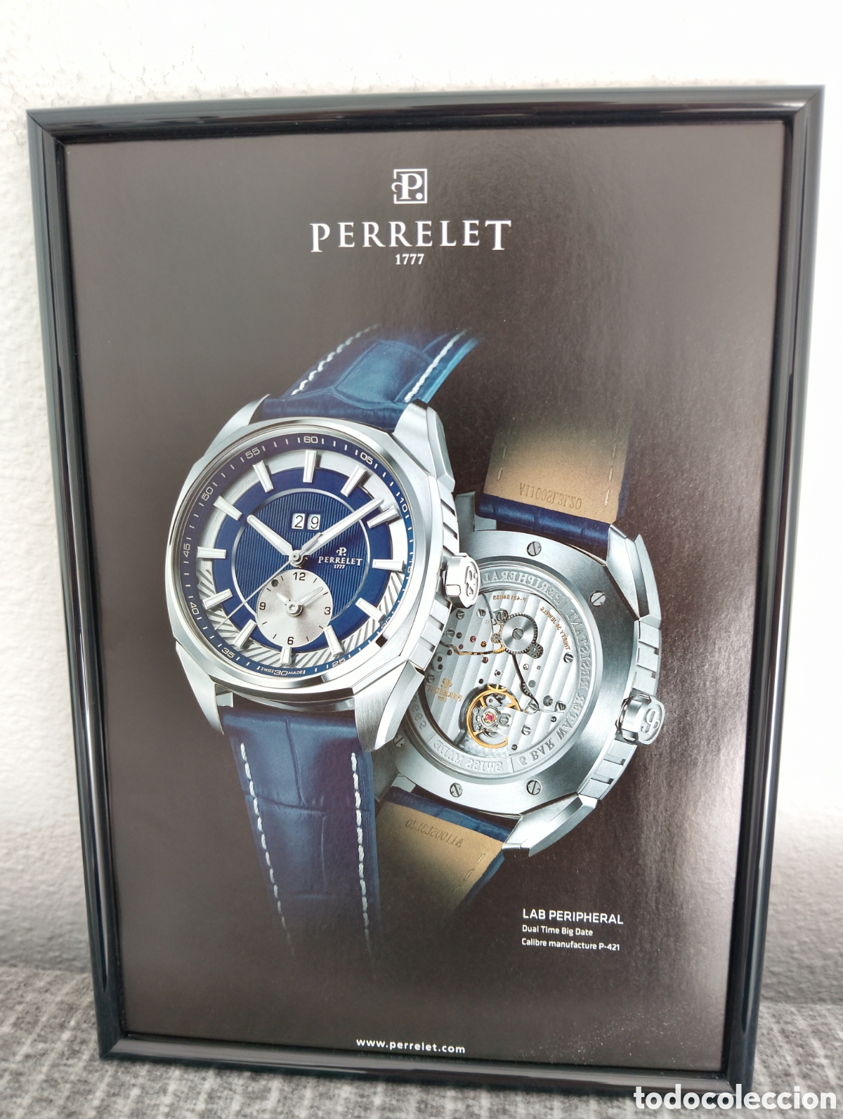 Cat&aacute;logos publicitarios: Perrelet reloj anuncio original con marco