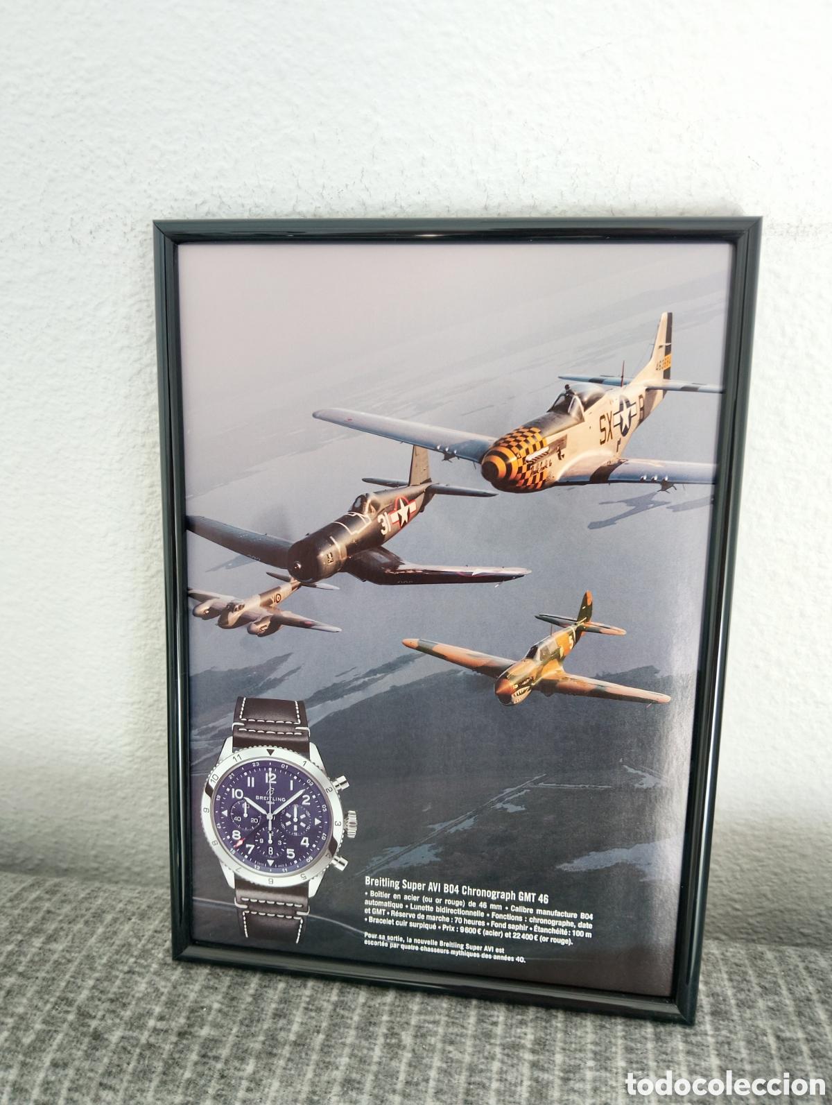 Cat&aacute;logos publicitarios: Breitling aviaci&oacute;n reloj anuncio original con marco