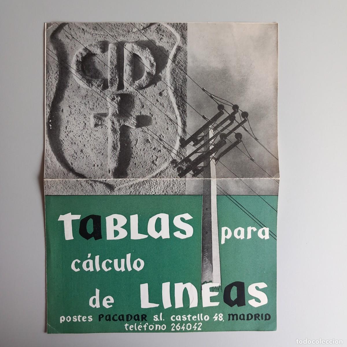 Cat&aacute;logos publicitarios: Cat&aacute;logo T&eacute;cnico Antiguo Postes PACADAR S.L. - Tablas C&aacute;lculo L&iacute;neas El&eacute;ctricas A&eacute;reas - Completo