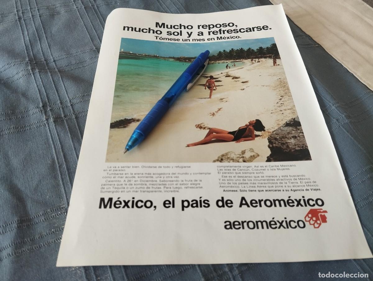 Cat&aacute;logos publicitarios: AVIONES AEROM&Eacute;XICO L&Iacute;NEAS AEREAS CLIPPING HOJA ANUNCIO PUBLICIDAD REVISTA ALEMANA 3 P&Aacute;GINAS 1978