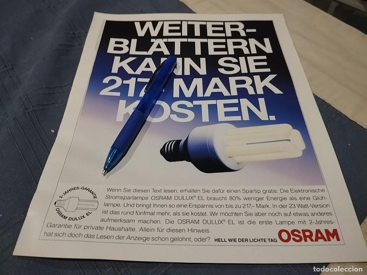 Cat&aacute;logos publicitarios: OSRAM BOMBILLAS CLIPPING HOJA ANUNCIO PUBLICIDAD REVISTA ALEMANA 1994