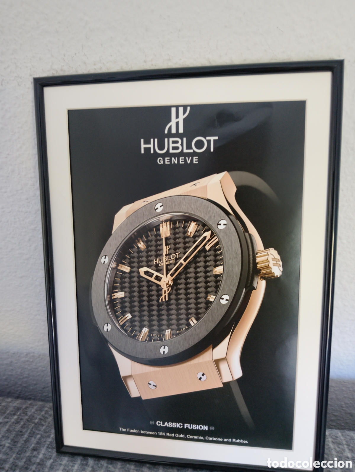 Cat&aacute;logos publicitarios: Hublot Geneve reloj anuncio original con marco
