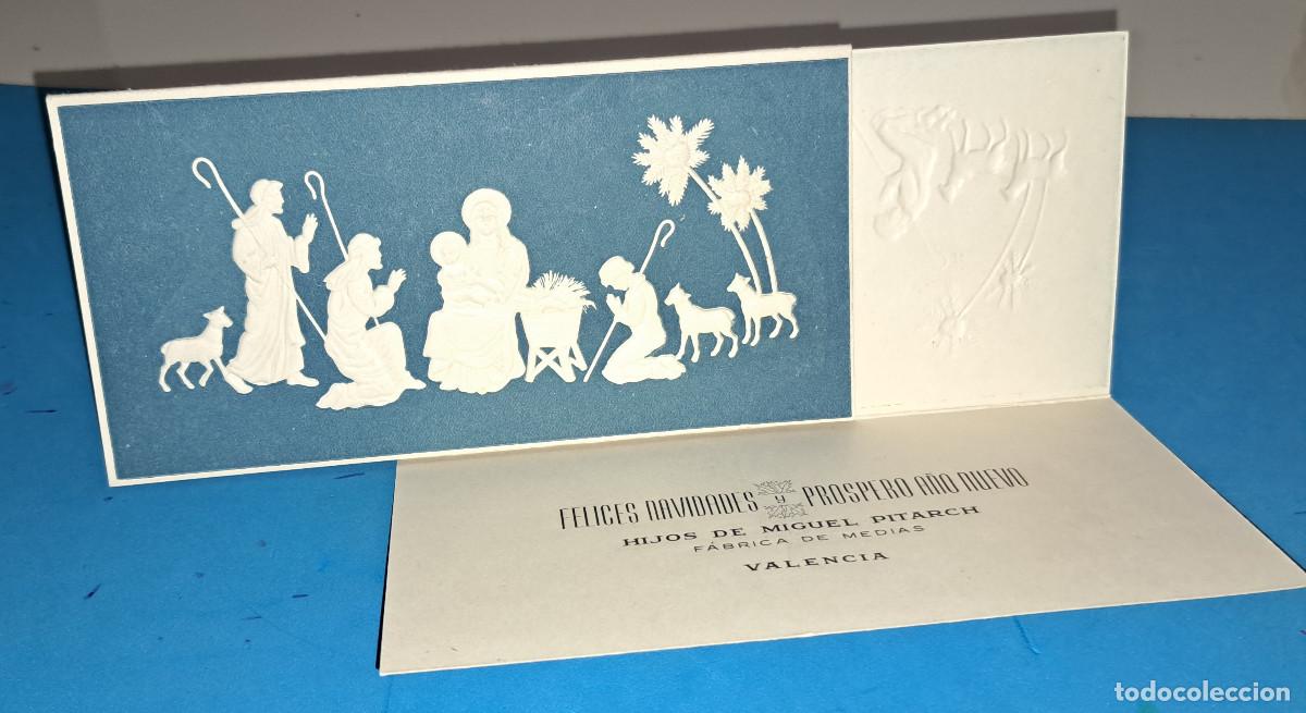 Catalogues publicitaires: HIJOS DE MIGUEL PITARCH - F&Aacute;BRICA DE MEDIAS - VALENCIA - DOS TARJETAS NAVIDE&Ntilde;AS EN RELIEVE - A&Ntilde;OS 50