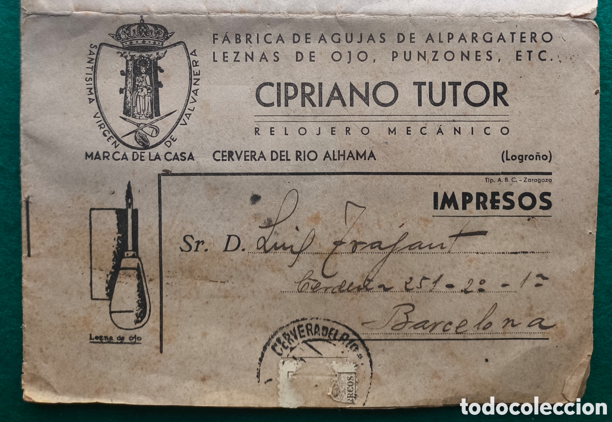 Cat&aacute;logos publicitarios: CAT&Aacute;LOGO ZAPATERO REMENDON ALPARGATERO LEZNA PUNZON ... CERVERA DEL R&Iacute;O ALHAMA LOGRO&Ntilde;O C. 1945
