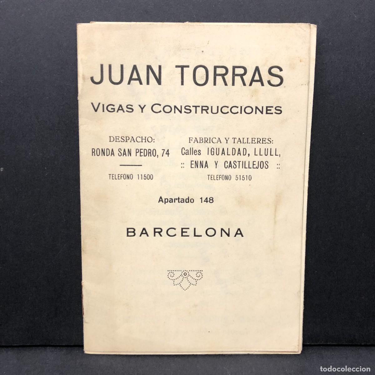 Cat&aacute;logos publicitarios: JUAN TORRAS - VIGAS Y CONSTRUCCIONES - BARCELONA - FOLLETO PUBLICITARIO CON PRECIOS / 264