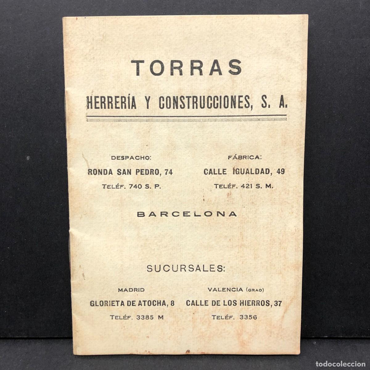Cat&aacute;logos publicitarios: TORRAS HERRER&Iacute;A Y CONSTRUCCIONES S.A. - BARCELONA - FOLLETO PUBLICITARIO CON PRECIOS / 266