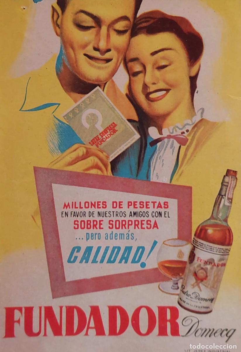Cat&aacute;logos publicitarios: ANTIGUO DIPTICO DE PUBLICIDAD ( FUNDADOR DOMECQ ) 1957