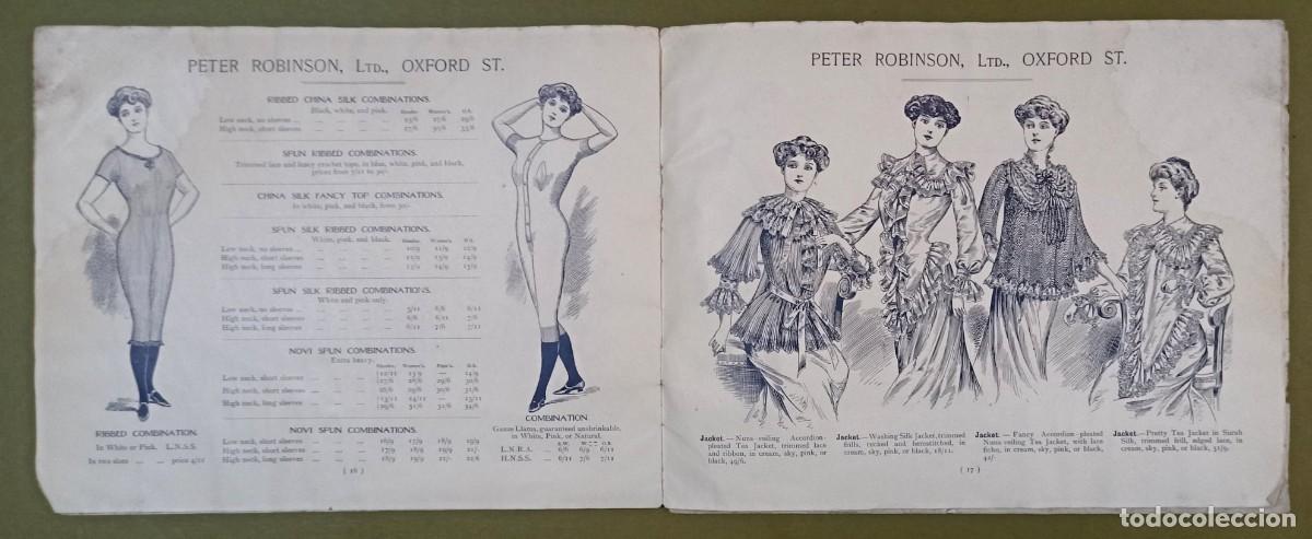 Cat&aacute;logos publicitarios: 2 Cat&aacute;logos de Moda Eduardiana Originales (1900-1910) &ndash; Grandes Almacenes Peter Robinson, Londres