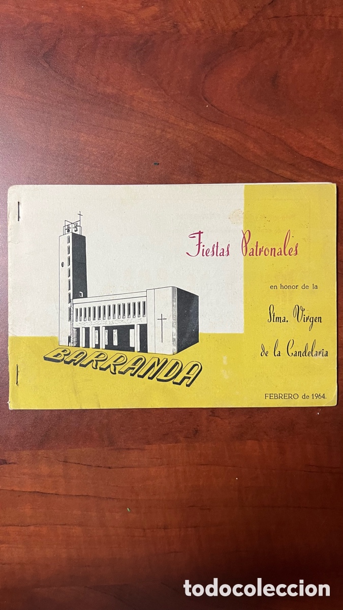 Cat&aacute;logos publicitarios: LIBRO FIESTAS PATRONALES BARRANDA 1964 ( MURCIA )
