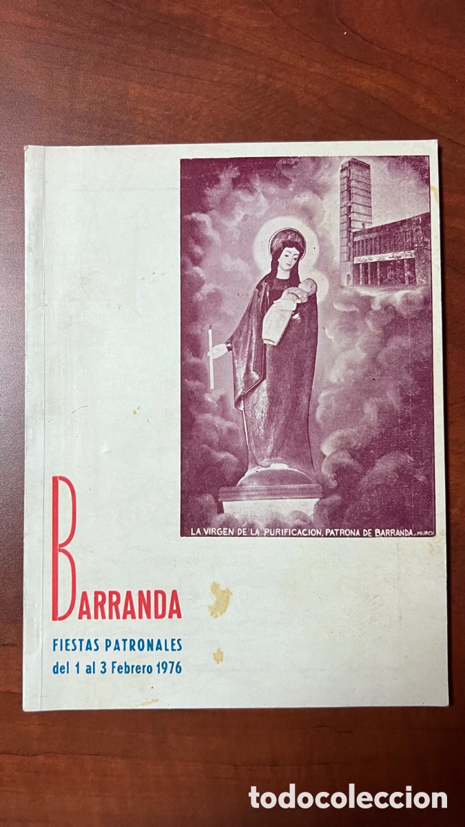 Cat&aacute;logos publicitarios: LIBRO FIESTAS PATRONALES BARRANDA 1976 ( MURCIA )