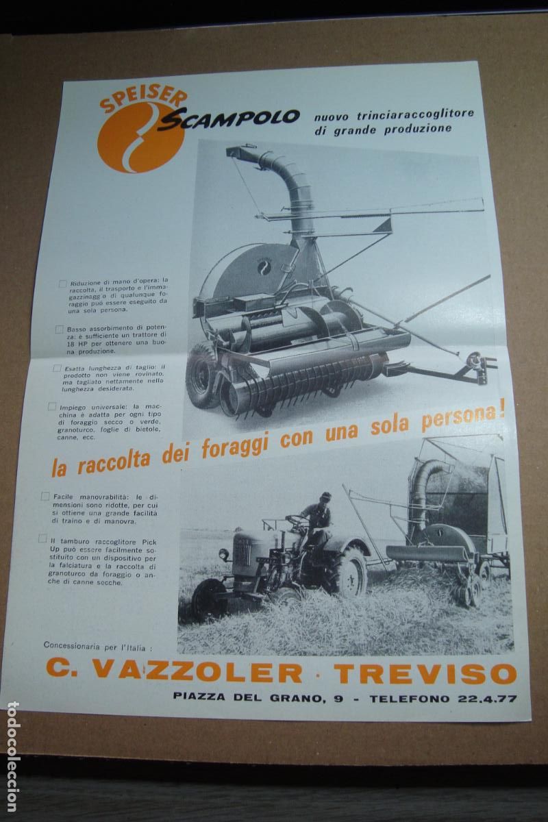 Cat&aacute;logos publicitarios: ANTIGUA PUBLICIDAD SPEISER SCAMPOLO. C. VAZZOLER - TREVISO ITALIA