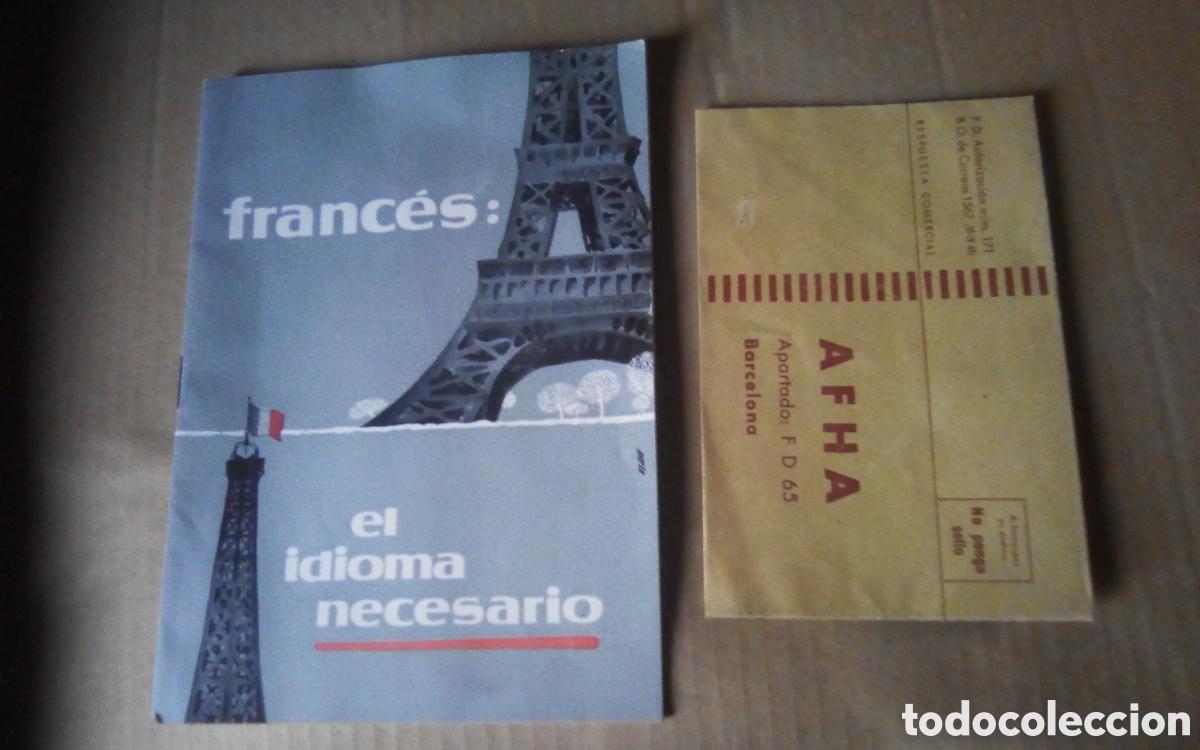 Cat&aacute;logos publicitarios: Libro folleto curso de franc&eacute;s AFHA. Libro 1957 con 20 p&aacute;ginas, muy ilustrado. M&aacute;s sobre respuesta.