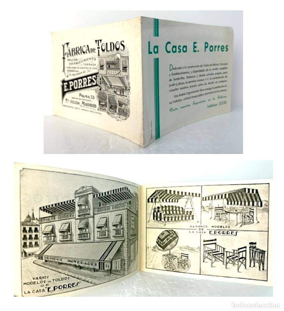 Werbekataloge: Publicidad antigua de la F&aacute;brica de Toldos Casa Porres. a&ntilde;os 50 (balcones, terrazas, sombrillas y