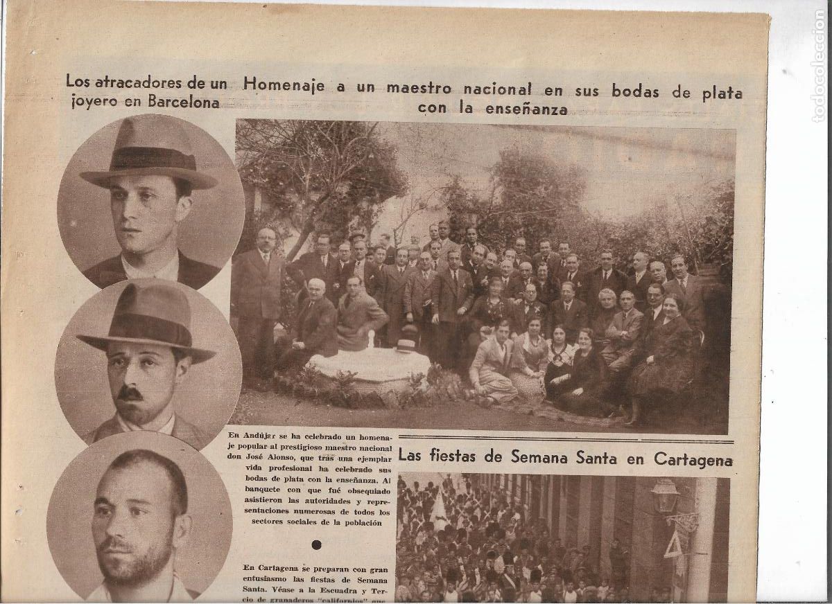 Cat&aacute;logos publicitarios: A&Ntilde;O 1933 RECORTE PRENSA ANDUJAR HOMENAJE JOSE ALONSO MAESTRO NACIONAL BODAS DE PLATA ENSE&Ntilde;ANZA