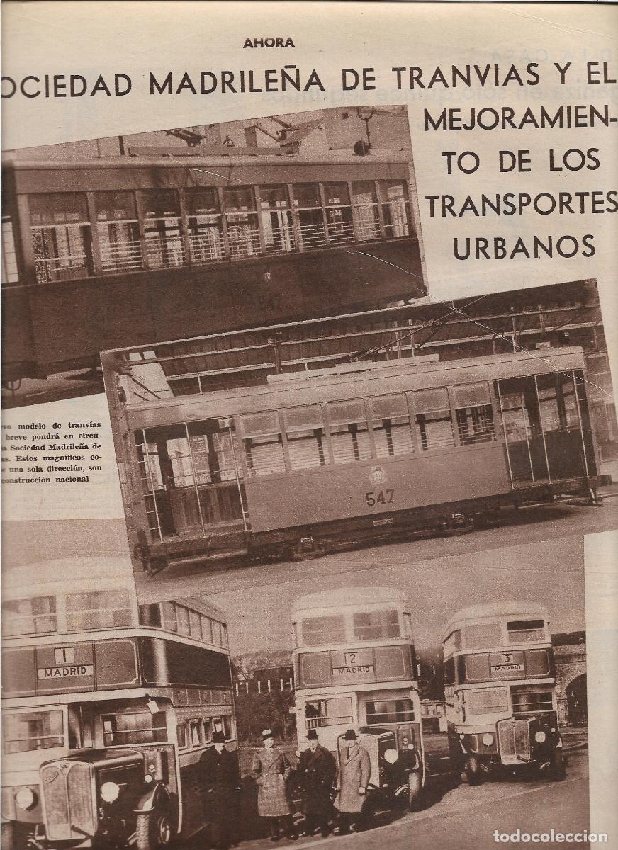 Cat&aacute;logos publicitarios: A&Ntilde;O 1933 RECORTE PRENSA SOCIEDAD MADRILE&Ntilde;A TRANVIAS MEJORAS TRANSPORTE URBANO AUTOBUS MADRID