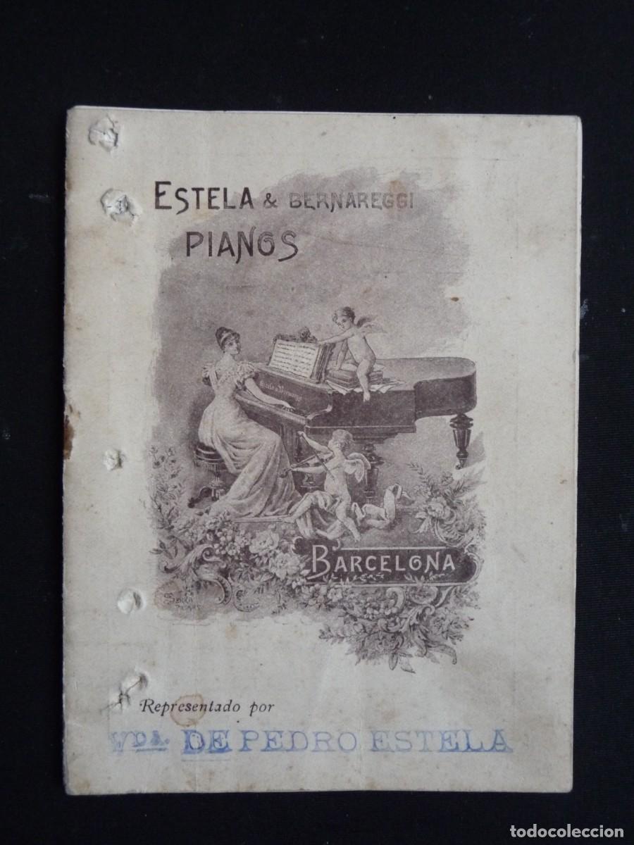 Cat&aacute;logos publicitarios: ANTIGUO CAT&Aacute;LOGO DE PIANOS ESTELA & BERNAREGGI. BARCELONA, ENERO DE 1898. ORIGINAL.