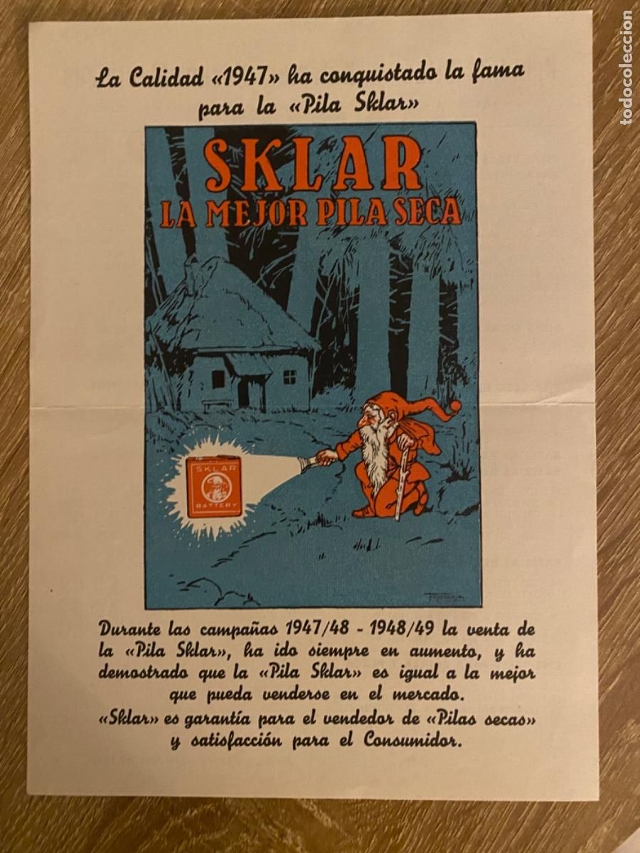 Cat&aacute;logos publicitarios: ANTIGUA PUBLICIDAD SKLAR LA MEJOR PILA SECA