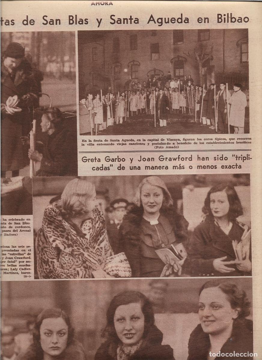 Cat&aacute;logos publicitarios: A&Ntilde;O 1933 BILBAO FIESTAS DE SAN BLAS Y SANTA AGUEDA PUESTO CORDONES COROS TIPICOS RECORRIENDO CALLES