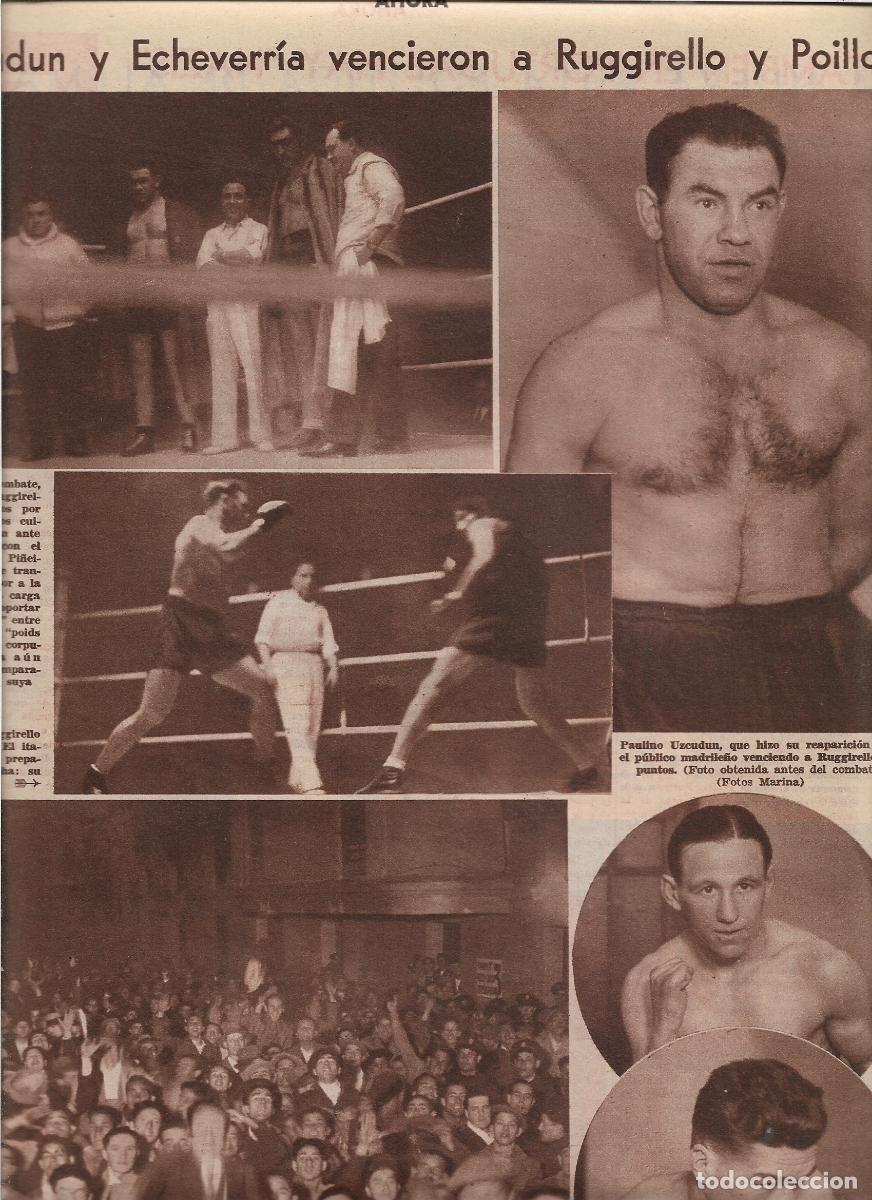 Cat&aacute;logos publicitarios: A&Ntilde;O 1933 RECORTE PRENSA DEPORTES BOXEO UZCUDUN Y ECHEVARRIA VENCEN A RUGGIRELLO Y POILLON