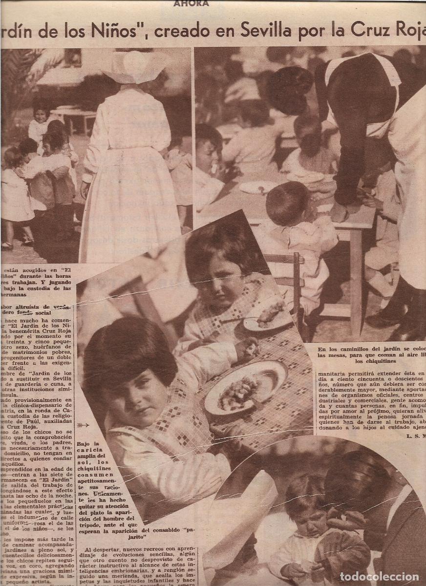 Cat&aacute;logos publicitarios: A&Ntilde;O 1933 RECORTE PRENSA EL JARDIN DE LOS NI&Ntilde;OS CREADO EN SEVILLA POR LA CRUZ ROJA