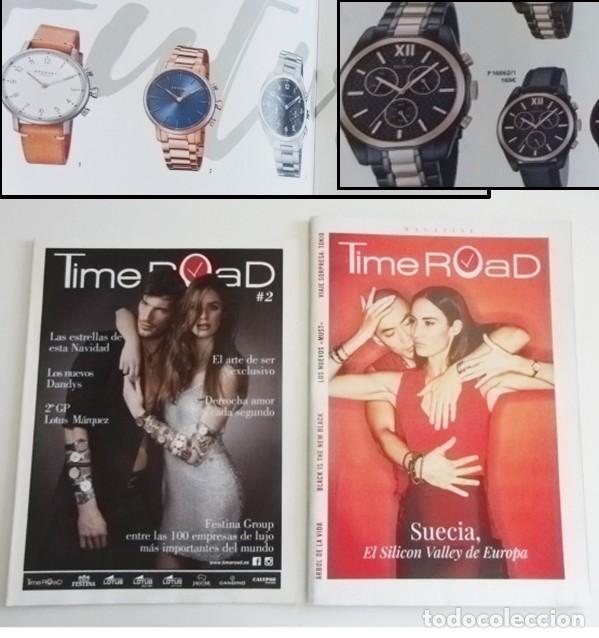 Cat&aacute;logos publicitarios: LOTE REVISTAS TIME ROAD CAT&Aacute;LOGO - PUBLICIDAD DE RELOJES Y JOYAS FESTINA LOTUS - REVISTA SUECIA ETC