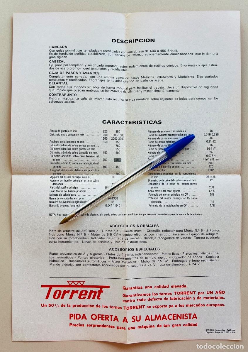 Cat&aacute;logos publicitarios: Cat&aacute;logo Torrent Torno de Precisi&oacute;n Mod. T. 71-68 - Foto 3
