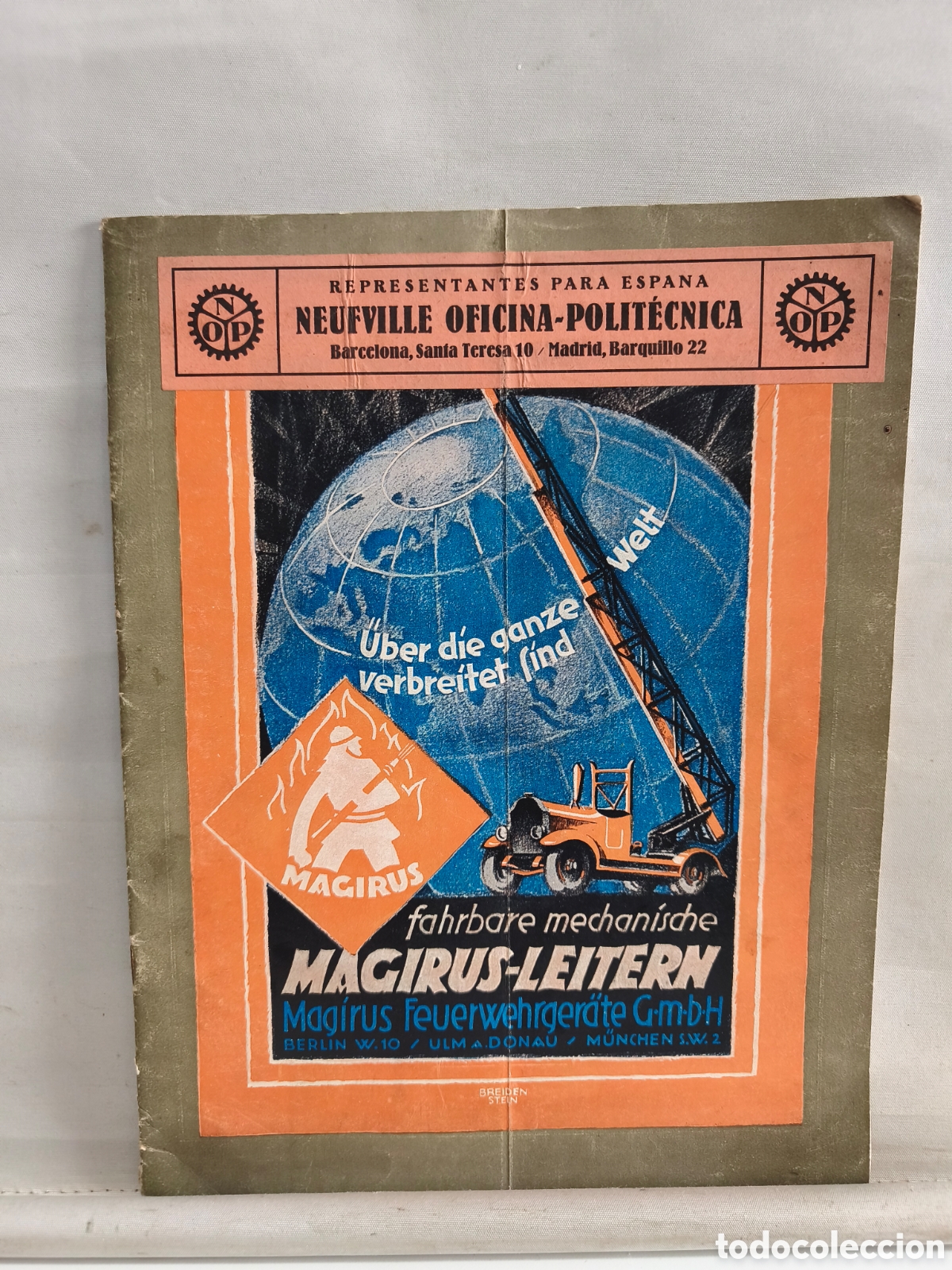 Cataloghi pubblicitari: MAGIRUS-LEITERN. NEUFVILLE OFICINA POLIT&Eacute;CNICA. CAT&Aacute;LOGO DE APARATOS CONTRA INCENDIOS. BERLIN