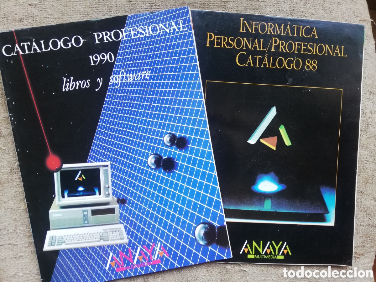Cat&aacute;logos publicitarios: Cat&aacute;logo Inform&aacute;tica personal/profesional, libros y software. A&ntilde;os 1988 y 1990. Anaya Multimedia