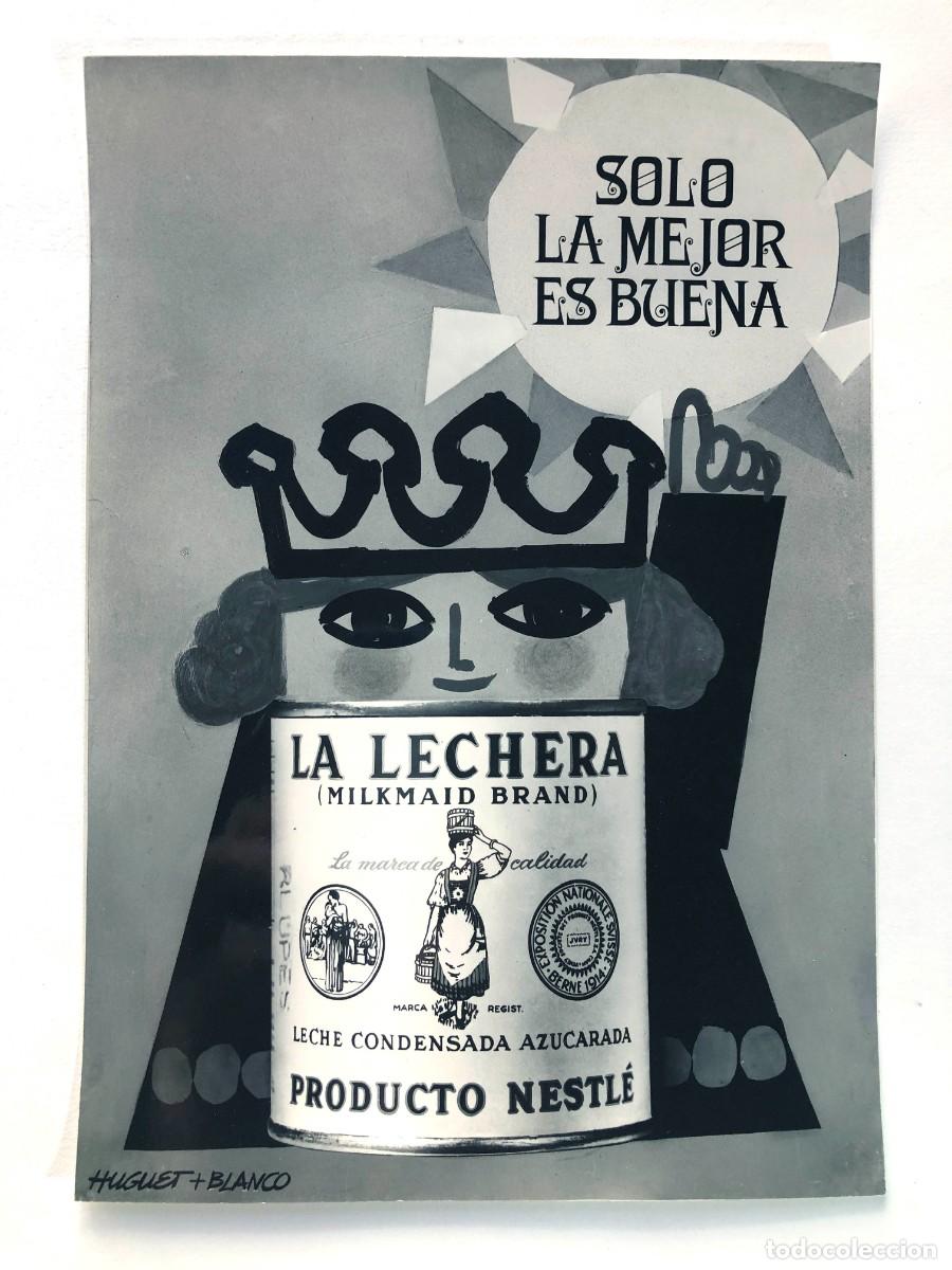Cat&aacute;logos publicitarios: AFFICHE FOTOGR&Aacute;FICO 1961 /PROYECTO DE CARTEL / LECHE CONDENSADA LA LECHERA / ENRIC HUGUET -BARCELONA